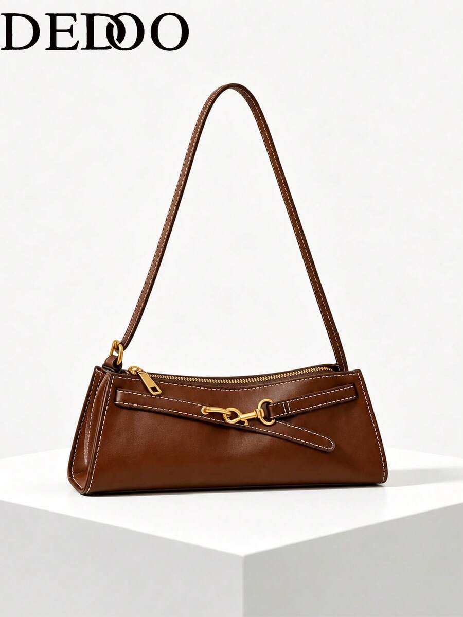 Dedoo 2026 New Premium Quality Women's Fashion Commuter Shoulder Bag, Autumn Vintage Style, Suitable For Shopping And Dating - Brown - View 1