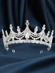 Gold Black Rhinestone Vintage Gothic Bridal Crown Tiara Wedding Hair Accessories Women Bride For Bachelorette Party Prom Pageant - Multicolor - View 7