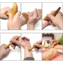 2pcs Wooden Foot Reflexology Tools, Triangular Gua Sha Board, Foot Massage Stick, Head Neck Hand Waist Calf Leg Foot Massager - Multicolor - View 4
