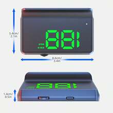 YNF Car Head-Up Display/Head-Up Display + License Plate, Car HUD W2 (Green), Windshield Speedometer Projector, With Speed Display, Automatic Light Sensing, Kilometer Speed Unit Display, Suitable For All Car Models, Only Supports Unit: KM/H - W2 - View 8
