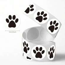 500pcs/Roll Cat Paw Labels, Holiday Teacher Reward Decorative Stickers, Motivational Stickers, Happy Smiling Face Handmade Sealing Stickers, Gift Self-Adhesive Sealing Stickers - Multicolor - View 4
