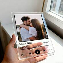 1PC Personalized Song Photo Print Customized Acrylic, Custom Song Photo Print, Scannable Music Art Customized Acrylic, Customized Acrylic Valentines Gifts, Bedroom Decor, Living Room Decor - Multicolor - View 9