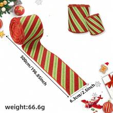 The Grinch أشرطة عيد الميلاد بطول 5 أمتار، شرابات، شخصيات عيد الميلاد الخضراء الناعمة، أشرطة مربعات، أشرطة حلوى بنقاط، ديكورات العطلات - متعدد الألوان - مشاهدة 13