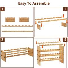 Wanfeeso Stackable Bamboo Wine Rack - Modular Freestanding Bottle Storage Shelf For Floor Or Countertop - Wobble-Free & Easy Assembly - View 4