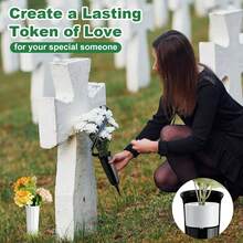 2pcs Cemetery Flower Bed Vase Insert Plastic Flower Holder, With 7-Hole Cylindrical Reusable Cemetery Vase Holder, For Grave Decoration, Keeps Bouquet In Place - Grave Flower Vase - View 5