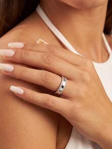 1pc Moissanite Ring, Unique Double-Row Starburst Band, Suitable For Women's Daily Wear And Gifting - Double-track Moissanite Ring - View 5