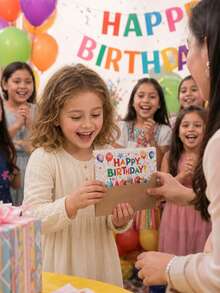 1 Set Birthday Folding Cash Card Envelopes, Colorful Gift Pattern Birthday Party Surprise Cash Gift, Includes 6 Slots, Suitable For Birthday Party Decoration - Multicolor - View 10