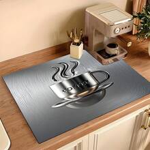 (Hot !!) 1pc 2D Coffee Pattern Flat Stove Protector Mat And Non-Slip Rubber Stove Cover Pad Suitable For Induction Cooktop, Glass Stove And Multi-Function Anti-Scratch Mat, Also Best Choice For Oven, Washing Machine, Dryer And Kitchen Decoration - Multicolor - View 12