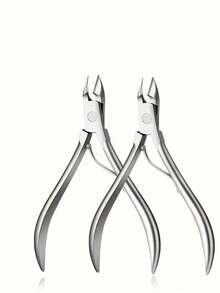 2 Sets Professional Stainless Steel Nail Clippers And Trimmers, Multi-Function Cuticle Pusher And Remover, For Nail Care And Manicure, Includes 1 Set Embedded Toenail Clipper, Metal Nail Clipper And Double-Ended Pusher - Silver - View 15