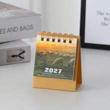 2027 Mini Landscape Desk Calendar Healing Nature Scenery Desktop Ornament Spiral Bound Calendar, Study Office Planning Memo Small Calendar, Daily Check-In, Christmas Gift, Holiday Gift - A - View 16