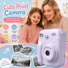 Children's Instant Print Camera, Multifunctional Camera Can Take Videos, Multiple Options: Single Camera, Single Camera + 4 Rolls Of Colored Photo Paper (Red/Blue/Orange/Green) + Gift Box & Gift Bag, Can Record Color Videos And Print Photos, Equipped With 5 Major Functions To Surprise Kids, High-Quality Children's Digital Camera, New Model, Christmas, Thanksgiving, Halloween, Birthday, Graduation Season And Back To School Gifts - Multicolor - View 9