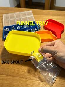 Tool Storage Funnel Tray, 5mm Raised Edge, Prevents Screws, Bolts, Beads And Small Parts From Spilling, With Fully Sealed Slide-In Plug, Precise Storage Of Small Parts, Keeps Workspace Clean And Efficient, Suitable For Crafting And Repair - A - View 1