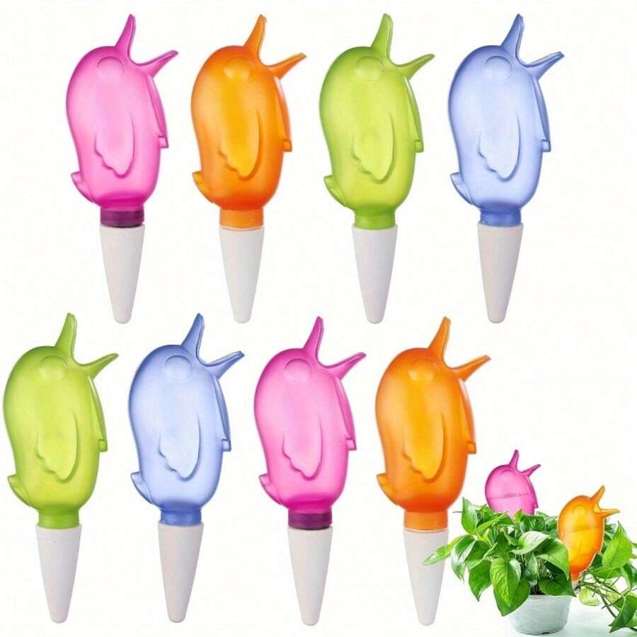 3pcs 16.91oz Large Capacity Transparent Diamond Automatic Watering Device, Clay Slow Release Anti-Clogging Seepage Watering Tool, Indoor Drip Irrigation Watering System, Potted Flower Plant Watering Device - Multicolor - View 1