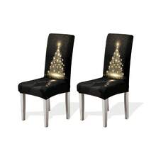 1/2/4/6pcs Christmas Print Chair Covers, Cartoon Holiday Atmosphere Decor, Dust-Proof Elastic Full-Coverage Chair Covers - Multicolor - View 10