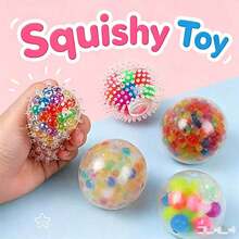 Children's Soft Grape Bead Squeeze Water Ball, Stress Relief Fingertip Toy, Kids Birthday Party Gift - Multicolor - View 1