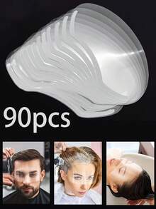 90pcs High Quality Transparent Hair Bands, Eye Protection Tools And Face Protection Caps, Shower Caps, Haircutting Caps | Tools To Prevent Hair Loss During Haircutting, Suitable For Hair Salons And Beauty Tools - Multicolor - View 1