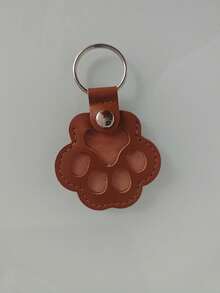 1/5pcs Leather Keychain Pet Hair Storage Pendant, Exquisite Cute Cat Dog Fur Hair Bag Charm - Multicolor - View 13