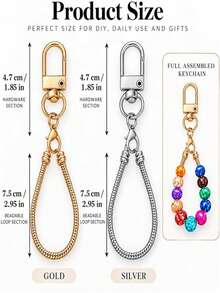 3pcs Creative Heart & Star Door Hanging Decor Set With Mini Lobster Clasp, Includes Connecting Chain And Cardboard Packaging Bag, Key Ring Keychain Beads, Suitable For Music Festival And Back To School Season - A - View 2