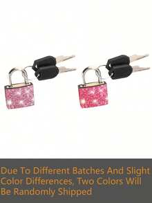 Shiny Crystal Mini Padlock With 2 Keys, Portable Rhinestone Lock, Suitable For Suitcases, Jewelry Boxes, Women's Bags, Wallets, Backpacks, Storage Lockers, Holiday Gifts, Travel, Vacation And Cruise Essential Accessories - Multicolor - View 10