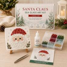 DIY Christmas Glass Mosaic Art Kit, Adult Red Cardinal Sea Glass Handmade Craft | Includes Colored Glass Pieces, Canvas, Glue And Tools, For Handmade Holiday Wall Decor, Relaxing Creative Activity, Gift Idea 10-10cm - Sets - View 7