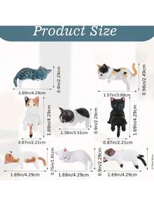 Cute Resin Mini Cat Figurine Accessory, Suitable For Yard And Garden Decor, Computer Monitor And Car Dashboard Decoration, Cute Mini Cat Statue, Windshield And Screen Display Accessory, Exclusive For Pet Lovers, Fun Design, Suitable For Office, Car And Home Decor, Ideal Gift For Cat Lovers - A - View 10