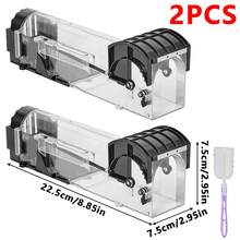 2pcs Mouse Trap, Plastic Household Mouse-Catching Wonder – Rodent Control Tool For Kitchens, Dining Rooms, Warehouses And Basements, Humane Live Catch Mouse Traps - 2Pcs - View 2