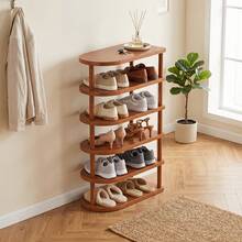 EZIFY 5/6/8-Tier Bamboo Shoe Rack, Rounded Corner Vertical Design, Spacious Top Storage, For Entryway/Hallway/Living Room/Bedroom/Garage, Ideal Housewarming Gift. - 6-tier Semicircle - View 5