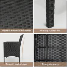 Outdoor Table & Chair Sets - Black - View 5