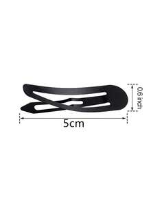 100pcs/Set 1.96 Inch Black Elastic Hair Clips, Non-Slip Snap Hair Clips, Cute Y2K Hair Clips, Braiding Bangs Makeup Bathing, Women's Daily School Hair Accessories - Black - View 2