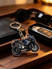 2D Flat Keychain Red Sports Car Motorcycle Shaped Acrylic Creative Keychain Car Pendant Racing Theme Motorcycle Enthusiast Car Key Holder - Multicolor - View 11