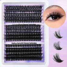 280 Clusters Segmented Eyelashes 0.07 Thick Dense Curly Lash Extension Kit Large Capacity DIY Individual Fluffy Lashes - LU(M) - View 1