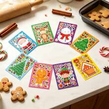 32/24/16/8pcs Christmas Make A Face Stickers, Mix And Match Christmas Character Stickers, Santa Snowman Xmas Tree DIY Sticker Sheets, Kids Art Craft Stickers For Christmas Party Favors - Multicolor - View 5