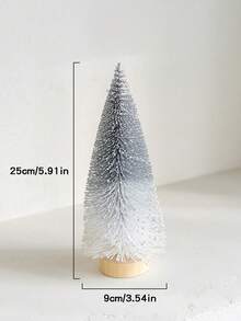 6/3pcs Christmas Decorations Mini Christmas Tree, Artificial Christmas Tree Bottle Brush With Wooden Base, Christmas Party Home Tabletop Craft - Multicolor - View 11