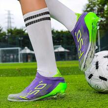 Unisex Adult Football Shoes, F50 Natural Grass Training Model, Anti-Slip Design, Lightweight Breathable Upper, Shock Absorption And Rebound Configuration, Dynamic Wrap System, Suitable For Daily Training - Purple Green - View 5