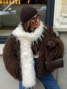 1pc Women's Fashion Y2K Faux Turkey Feather Scarf Autumn Winter Warm Multi-Functional Stylish Furry Faux Fur Neck Warmer Suitable For Daily Wear - White - View 4
