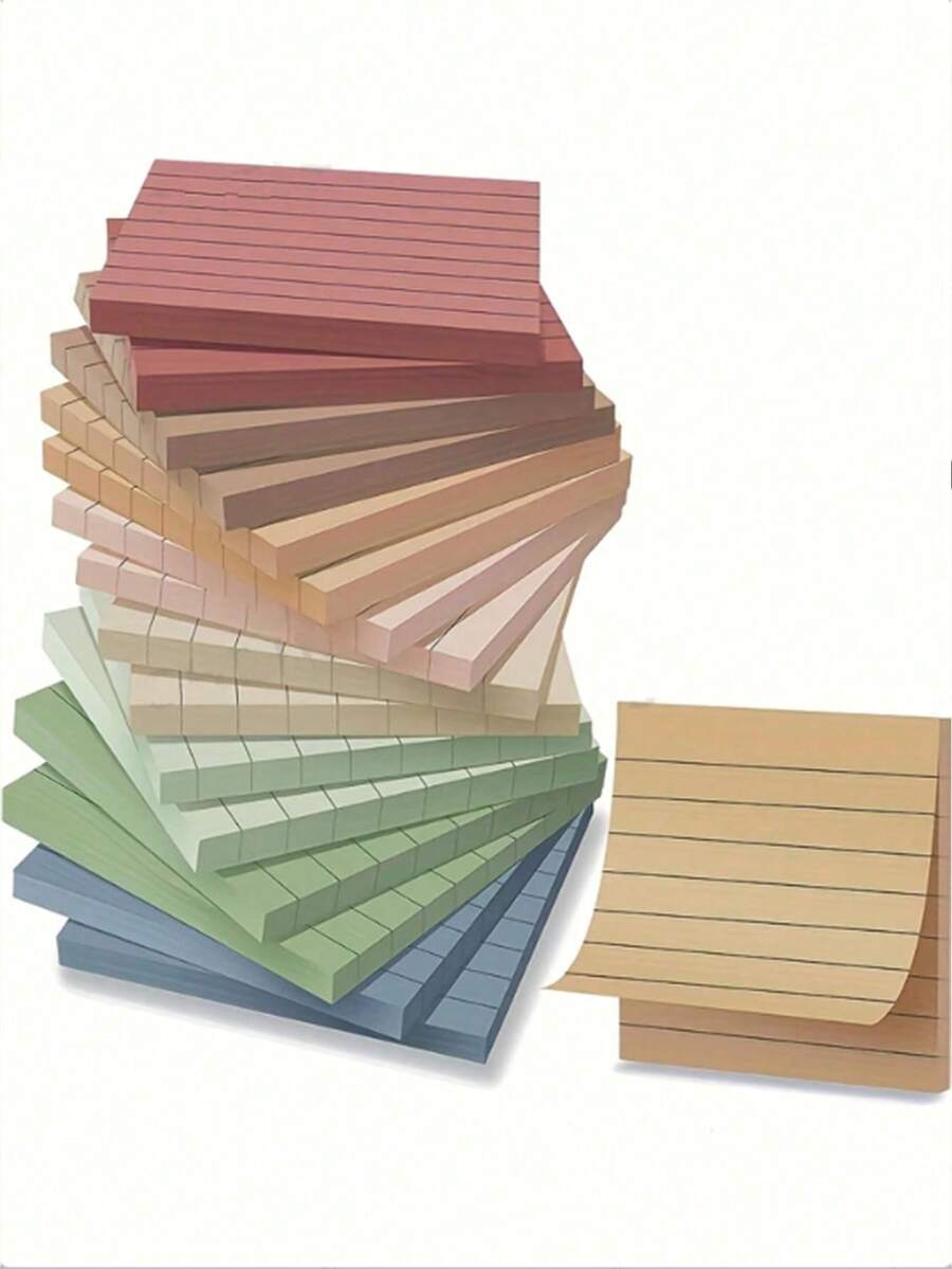4/8/16pcs Random Color Sticky Notes, 3x3 Inch Lined Memo Pads, Notepads, For School, Office, And Home Use - Reusable And Versatile Notepads, Back To School, Decoration, Available In Various Colors Shipped Randomly, 1pc Equals 45 Sheets Of Paper - Random Color - View 1