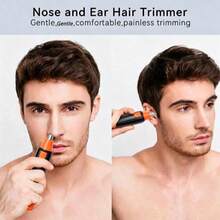 AXH Nose And Ear Hair Trimmer, Men's Stainless Steel Manual Washable Portable Nose Hair Trimming Scissors - Black - View 7