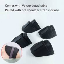 4 Pairs Unisex Reusable Shoulder Pads, Non-Slip Height-Increasing Invisible Breathable Sponge Shoulder Pads With Hook And Loop For Easy Installation, Suitable For Women's Lingerie, Dresses, Blazers, Jackets, Sweatshirts - Multicolor - View 1