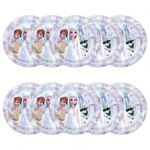 Disney Ice & Snow Theme Party Tableware Set, Disposable Paper Plates, Cups, Napkins, Winter Ice & Snow Party Decorations, Suitable For Celebrations And Gatherings - Multicolor - View 9