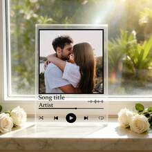 1PC Personalized Song Photo Print Customized Acrylic, Custom Song Photo Print, Scannable Music Art Customized Acrylic, Customized Acrylic Valentines Gifts, Bedroom Decor, Living Room Decor - Multicolor - View 3