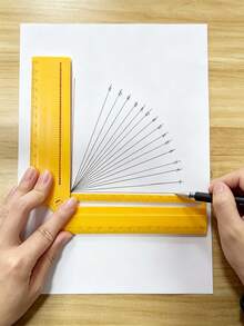 1pc Multi-Function Drawing Ruler, Can Replace Straight Ruler, Protractor And Compass, Can Draw Arcs And Parallel Lines, Can Measure Thickness And Font Size, Designer Art Drawing Tool, Back To School Supplies - Multiple Styles - View 2