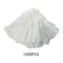 100/50/20入 5英吋（約13cm）柔軟絲綢流蘇書籤，附2英吋繩圈與小中國結，適用於珠寶手工、書籤、DIY手工藝、紀念品 - 潔白 - 查看 9
