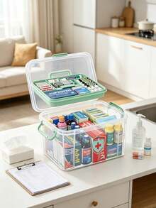 Medicine Storage Box, Large Capacity Multi-Layer Pill Organizer, Emergency First Aid Kit, Portable Medicine Box For Home, Dorm, Travel, College Students, Medicine Cabinet Organizer - Multicolor - View 6