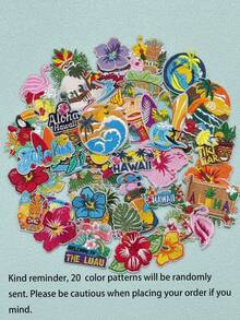 10-20pcs/Set Pola Acak Tema Hawaii Patch Bordir Applique Aksesoris Pakaian DIY Tas Sepatu Topi Buku Catatan Stiker Dekorasi Rumah Stiker Dekorasi Rumah Warna Acak Patch Tempel Setrika Namun Menjahit Lebih Aman - gaya Hawaii - View 8