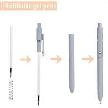 5pcs Neutral Pens (0.5mm Tip), Retractable, Quick-Drying Black Ink, Fine Tip, High Quality, Cute Design, Smooth Writing, Elegant Body, Comfortable Grip, Suitable For School And Office Use. - Multiple Styles - View 3