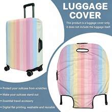 1PC / Flat Print Design / Luggage Protective Cover (Only Protective Cover, Luggage Not Included) / Suitable For 20 To 28 Inch Luggage / Made Of Thickened Fabric / Essential Accessory For Your Travel And Checked Luggage. - Multicolor - View 13