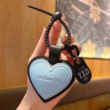 1PC Heart-Shaped PU Leather Keychain, Couple Bag Pendant, Car Key Chain, Holiday Gift, Valentine's Day Gift - Multicolor - View 13