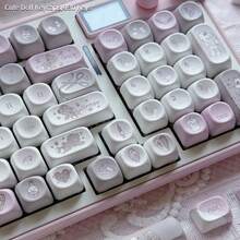 Keycap Boneka Lucu DIY Sangat Menarik PBT 5 Sisi Dye-Sublimation MOA Bulat Kompatibel Dengan Keyboard Mekanik - View 5