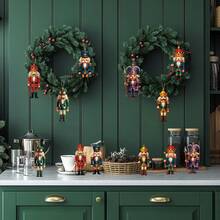 12/24/48pcs Paper Christmas Nutcracker Soldier Hanging Ornaments, Vintage Nutcracker Doll Pendants, Christmas Tree Decorations, Home Christmas Decor, Christmas Gifts, Winter Decorations, Indoor/Outdoor Decorations, Holiday Party Tree Hanging Ornaments - Multicolor - View 3