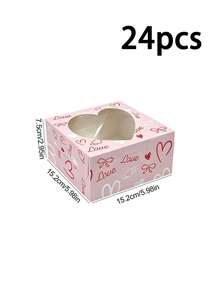 8pcs/12pcs/24pcs Valentine Style Hollow Heart Viewable Packaging Boxes Creative Printed Paper Cases For Candy Treats & Gift Storage - View 19